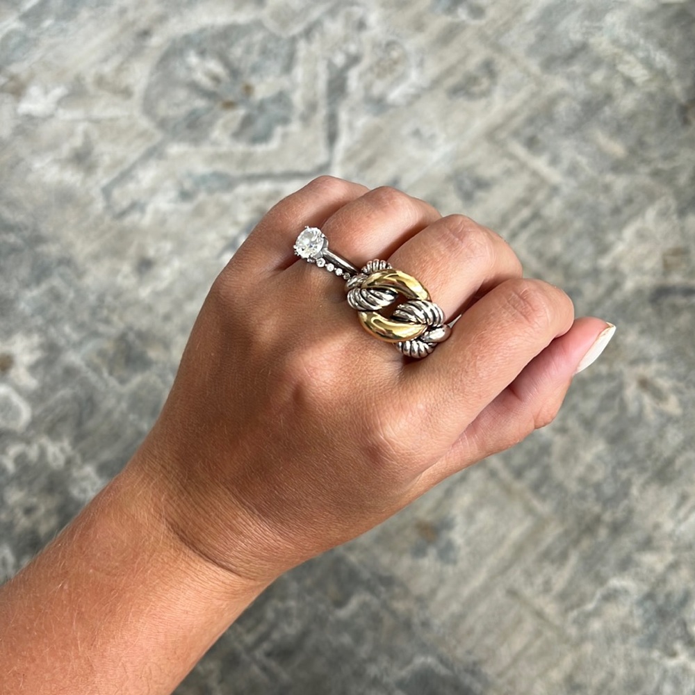 David Yurman Belmont® Curb Link Ring with 18k Gold